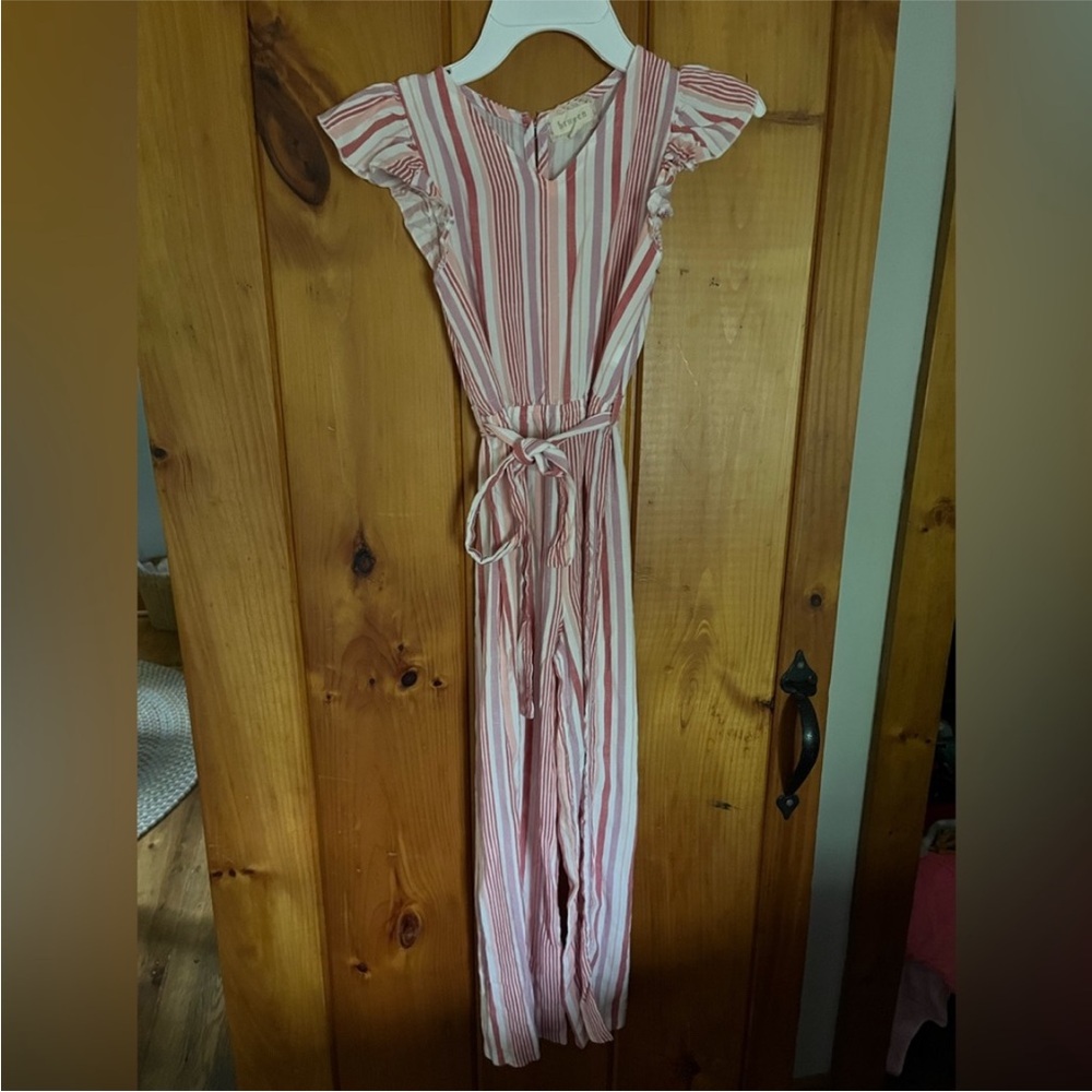 btween Pink and White Striped jumpsuit